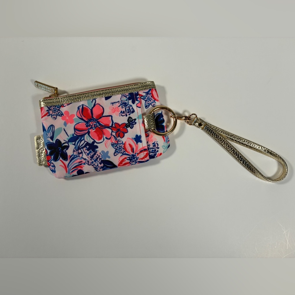 NWOT Lilly Pulitzer Zip Top Wallet Wristlet Resort White Party Like A Lobstar